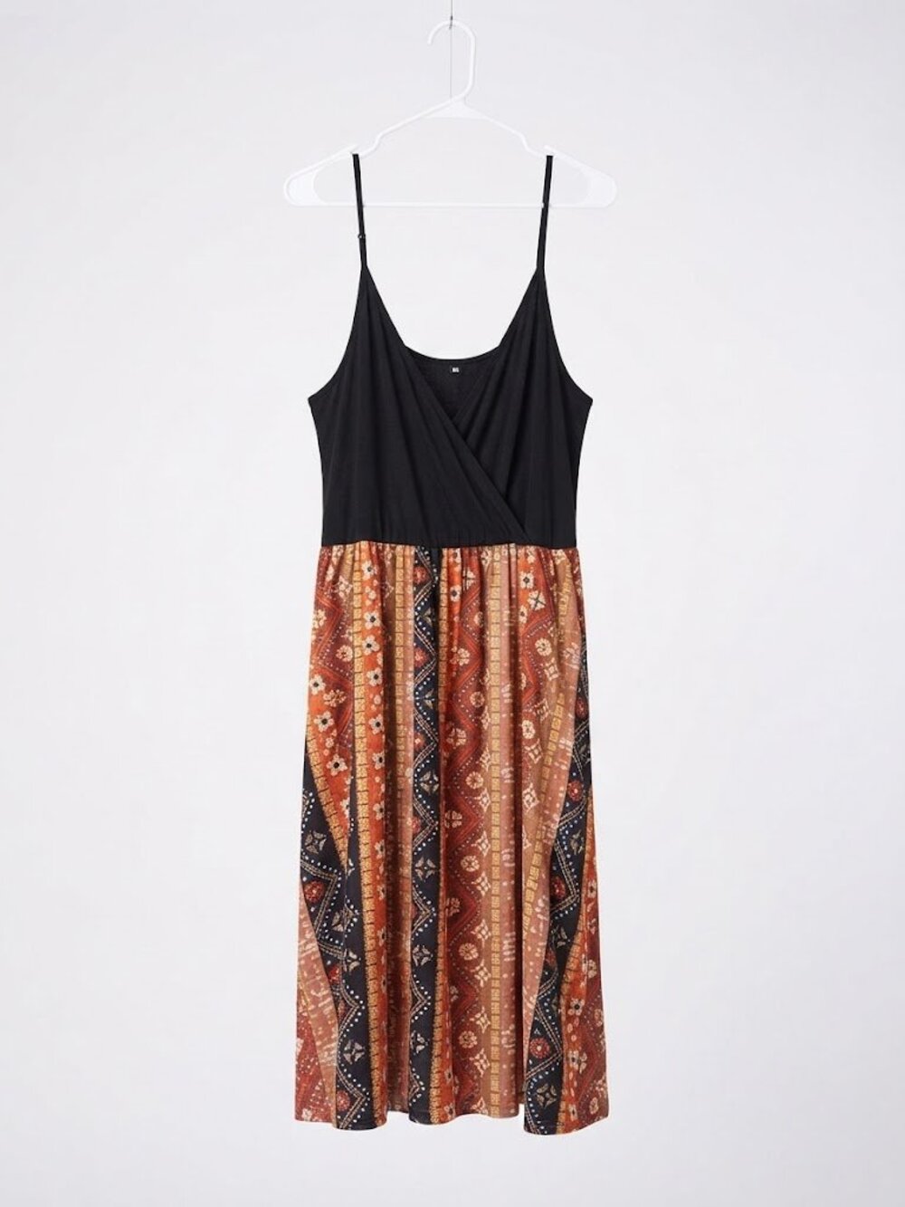 Vintage-Vibe Boho Geometric Print Maxi Dress